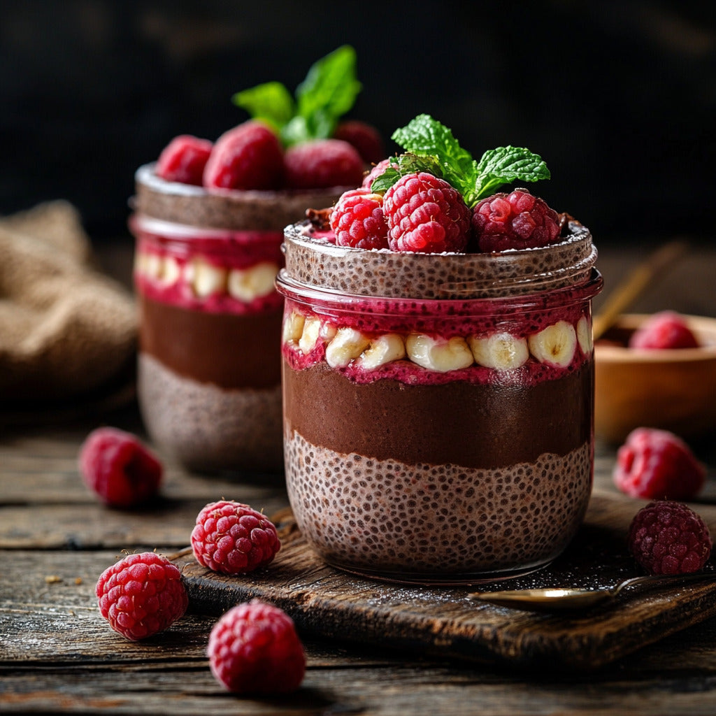 Chocolate Raspberry Chia Parfait