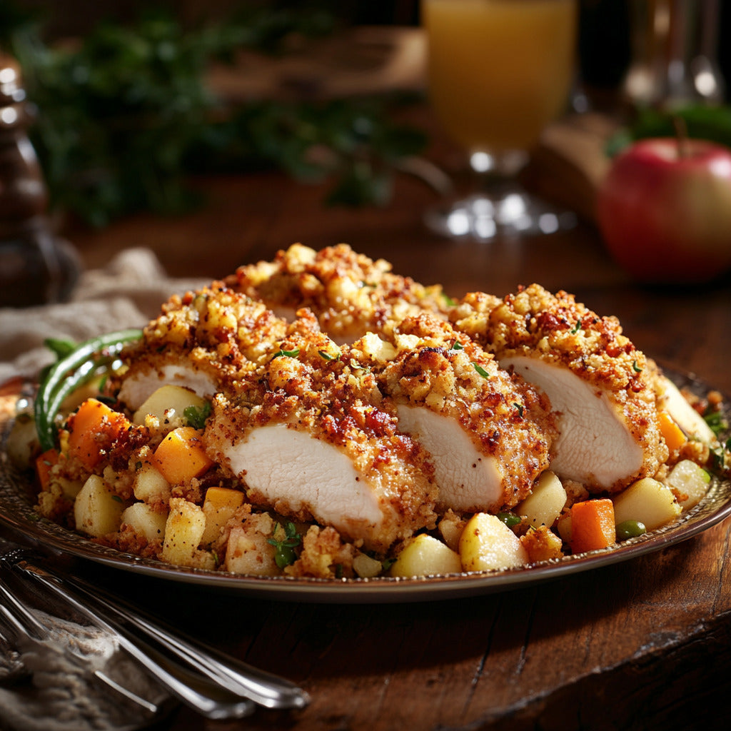 Savory Baked Chicken with Apple Stuffing