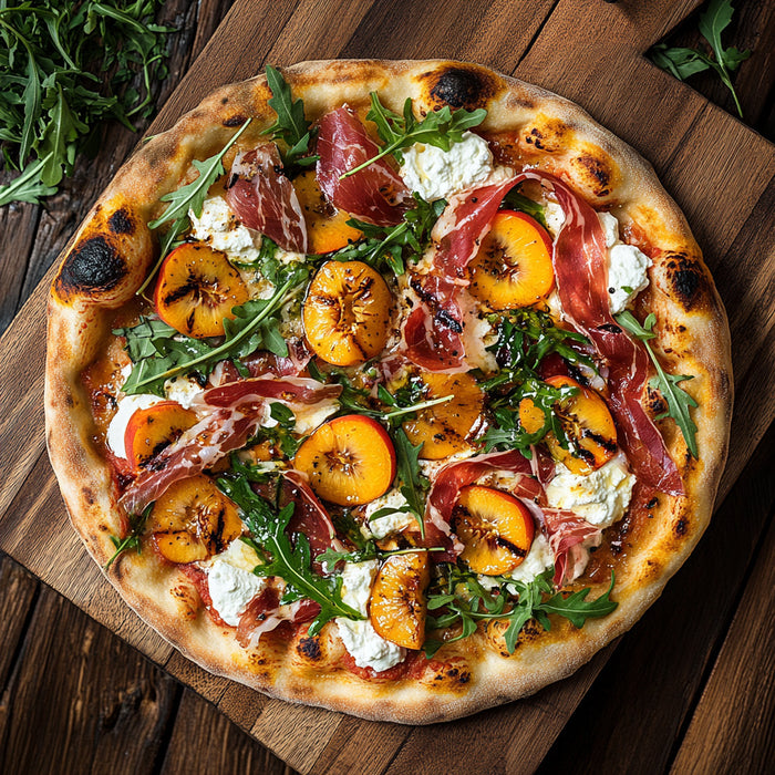 Grilled Peach & Prosciutto Pizza