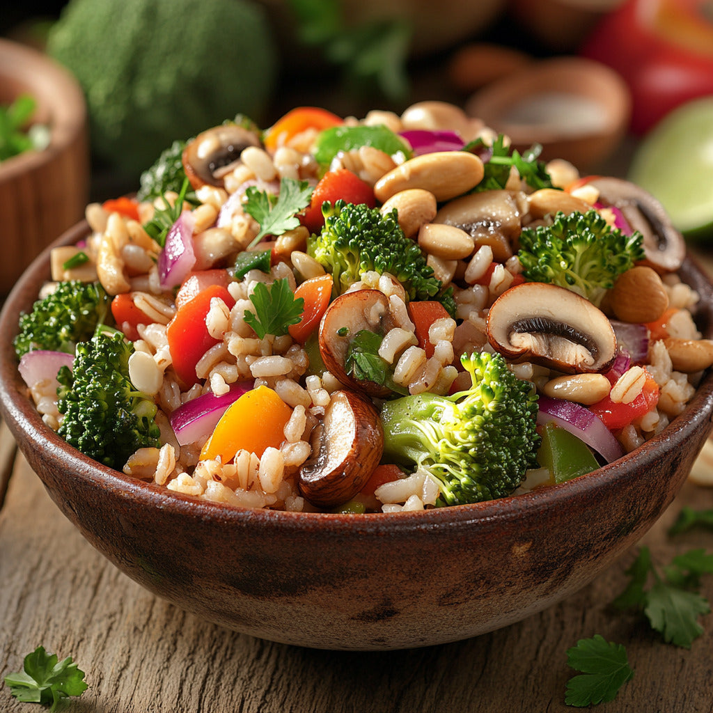 Crunchy Nut Brown Rice Salad