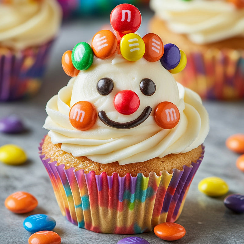 Whimsical Clown Cupcakes