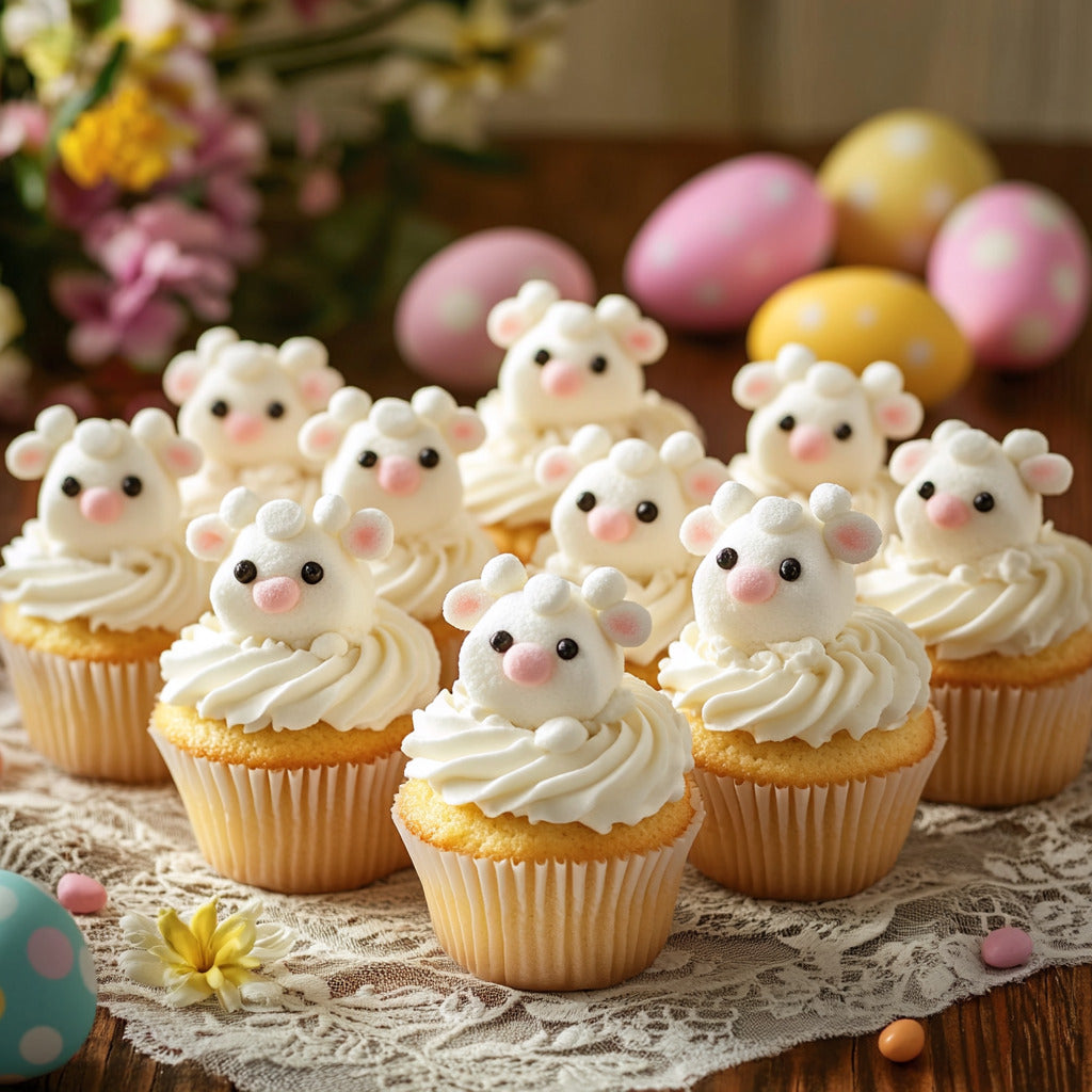 Easter Lamb Cupcakes