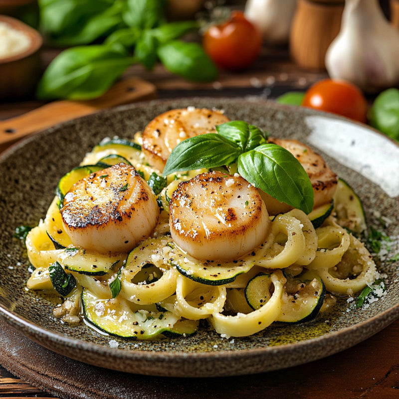 Zucchini Scallop Fettuccine