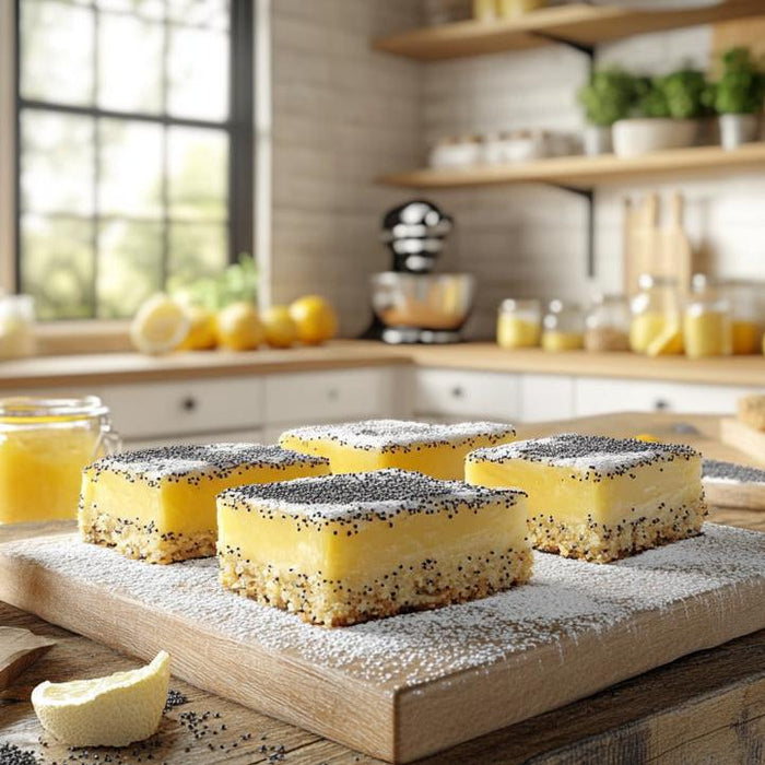 Zesty Lemon Poppy Seed Crumb Bars