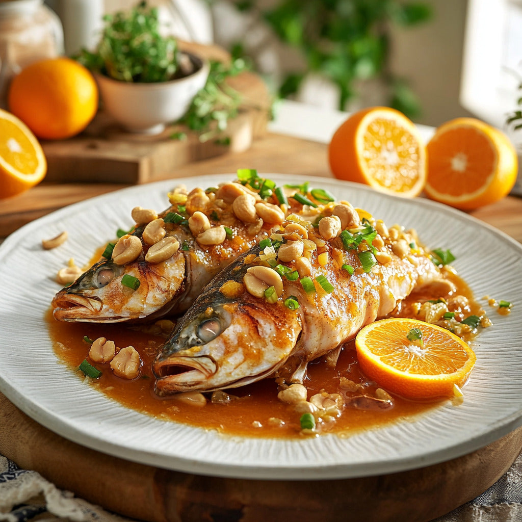 Citrus-Infused Baked Snapper with Cashews and Ginger