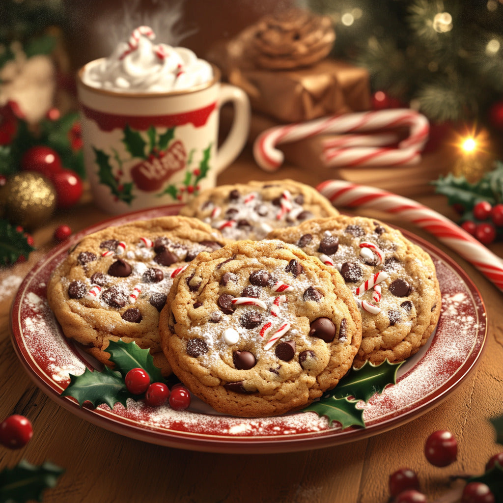 Festive Peppermint Chocolate Chip Cookies