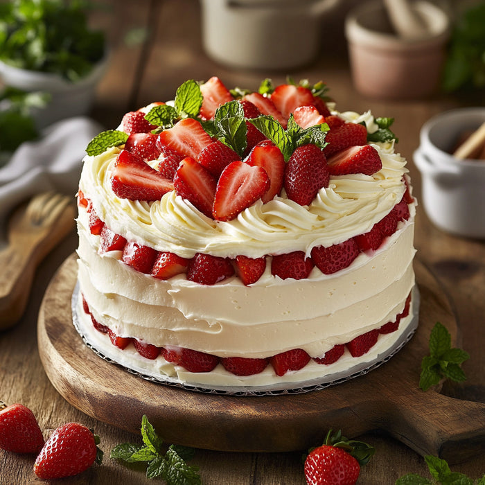 **Strawberry Cream Layer Cake**