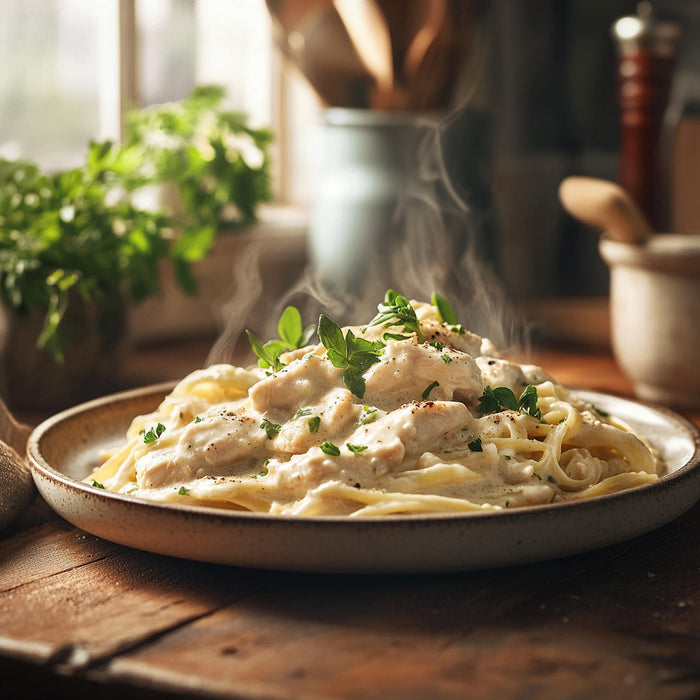 Creamy Slow Cooker Chicken Tetrazzini