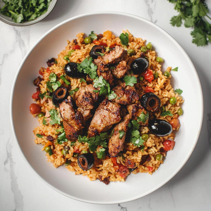 easyChef Pro Achiote-Infused Pork and Pigeon Pea Rice Medley