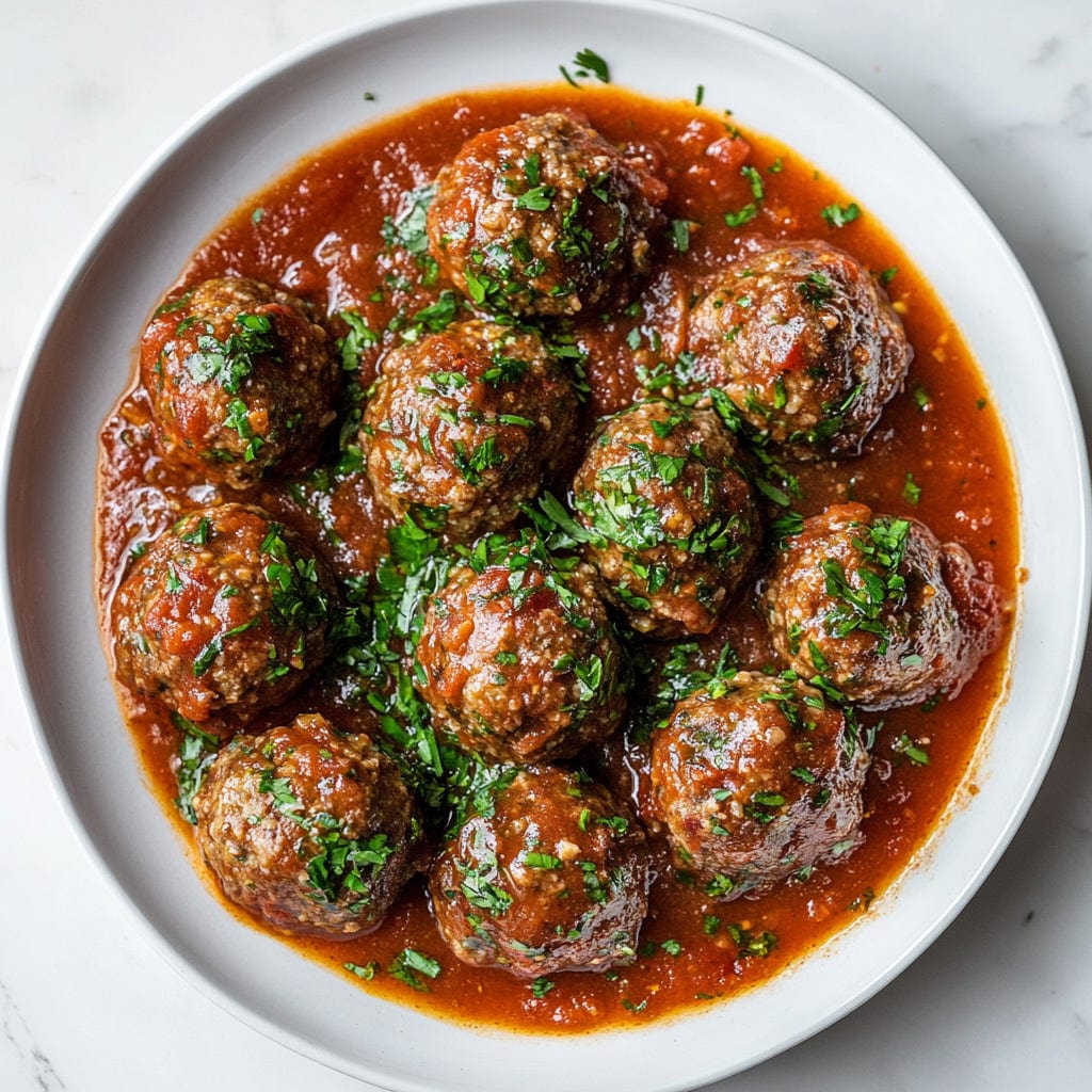 easyChef Pro Algerian Spiced Kefta Meatballs in Tomato Herb Sauce