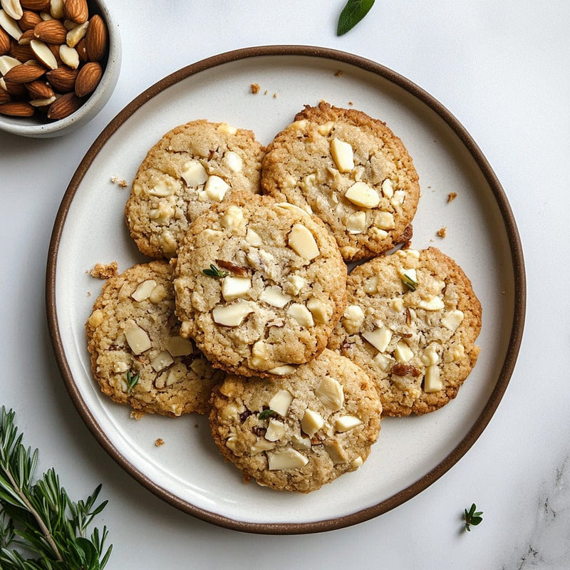 easyChef Pro Almond Vanilla Cowgirl Cookies with White Chocolate and Macadamia Nuts