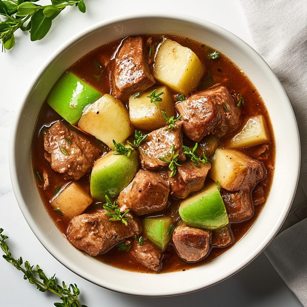 easyChef Pro Apple-Infused Pork Stew with Red Wine and Herbs
