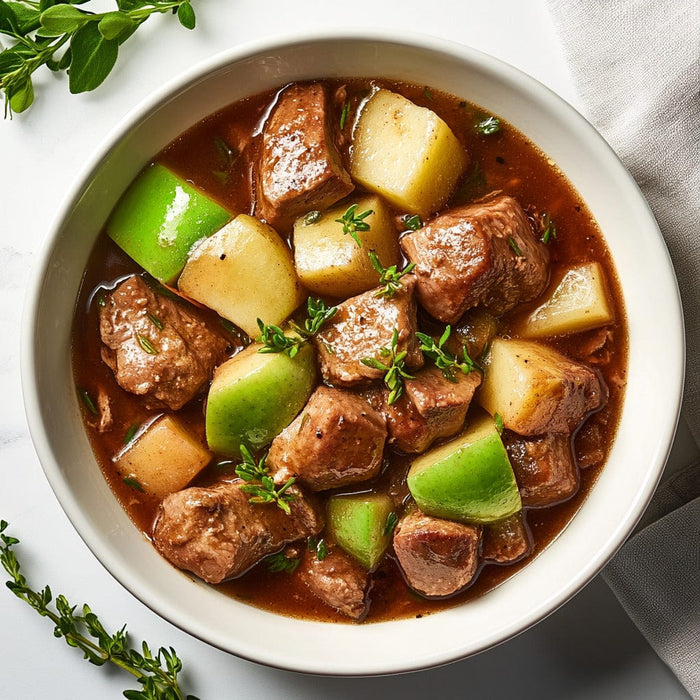 easyChef Pro Apple-Infused Pork Stew with Red Wine and Herbs