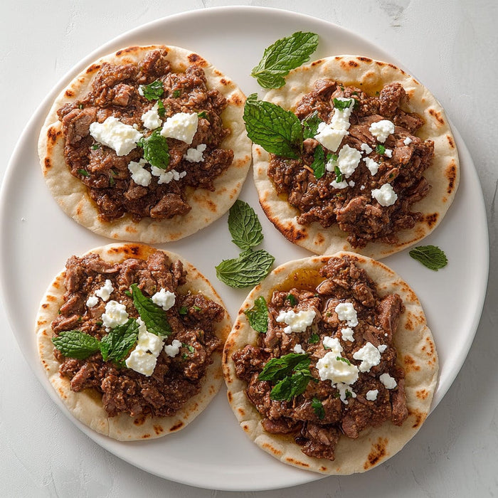 easyChef Pro Aromatic Lamb Lahmahjoon with Fresh Herbs and Feta