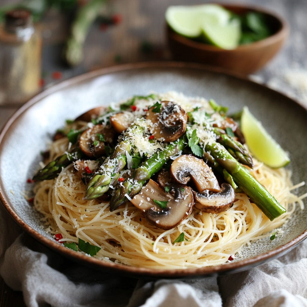 easyChef Pro Asparagus & Mushroom Angel Hair Pasta