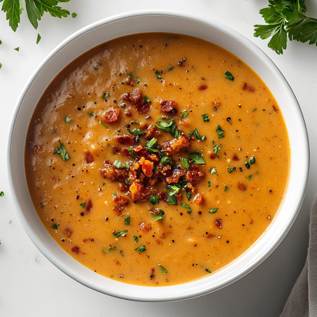 easyChef Pro Bacon and Bean Soup with Roasted Peppers