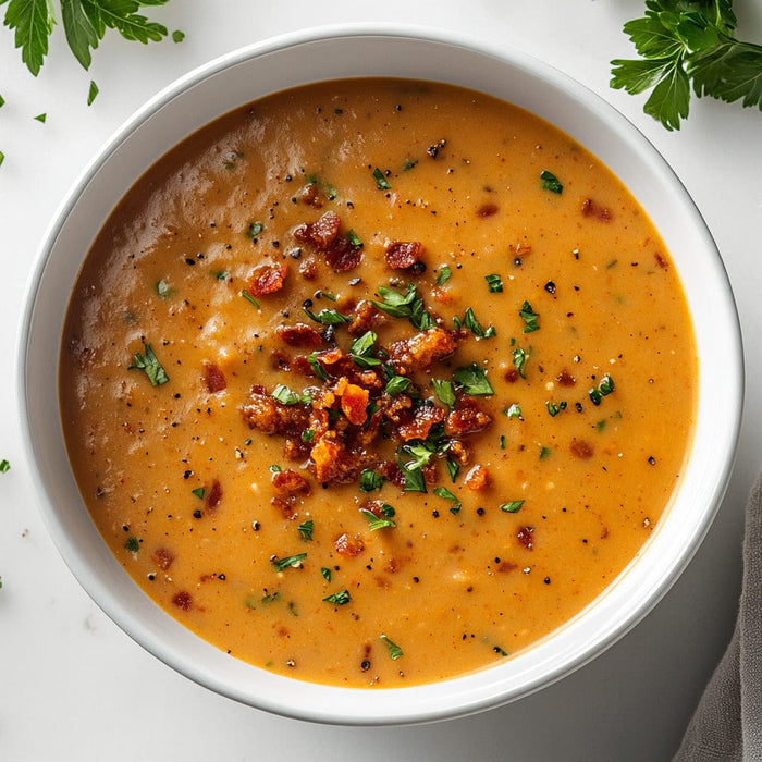 easyChef Pro Bacon and Bean Soup with Roasted Peppers