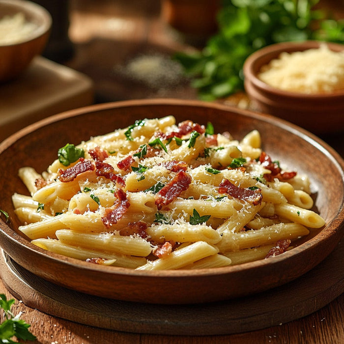 easyChef Pro Bacon and Parmesan Penne Pasta