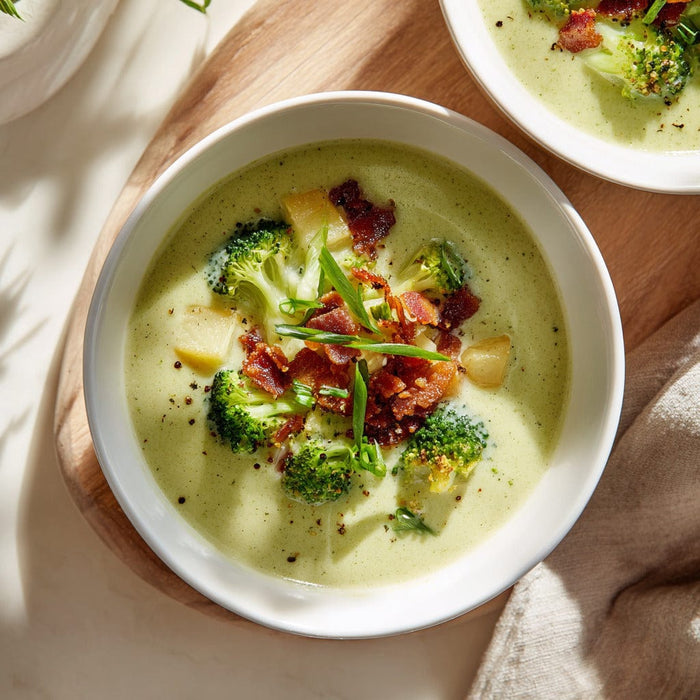 easyChef Pro Bacon-Infused Broccoli and Leek Soup with Yukon Gold Potatoes