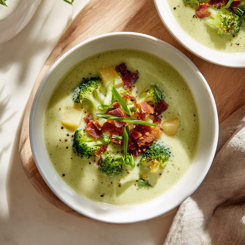 easyChef Pro Bacon-Infused Broccoli and Leek Soup with Yukon Gold Potatoes