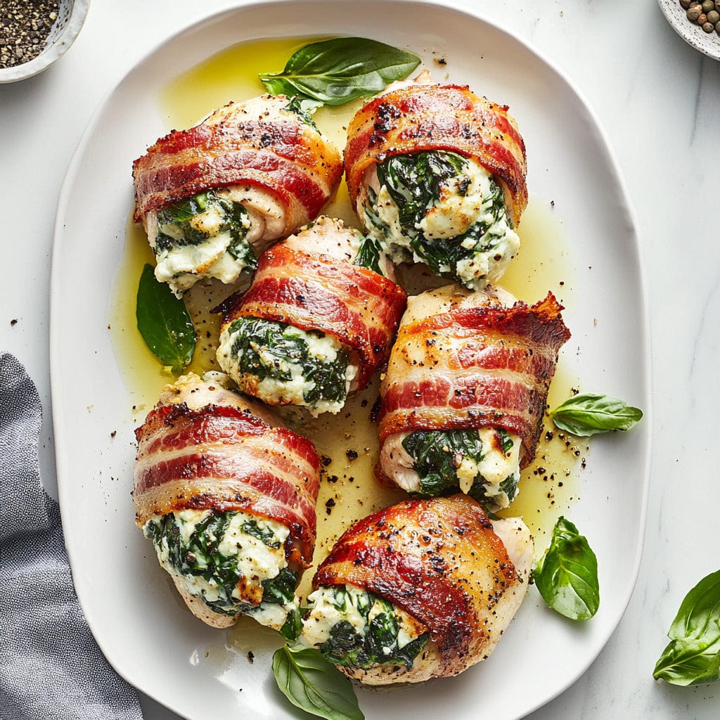 easyChef Pro Bacon-Wrapped Chicken with Spinach and Ricotta