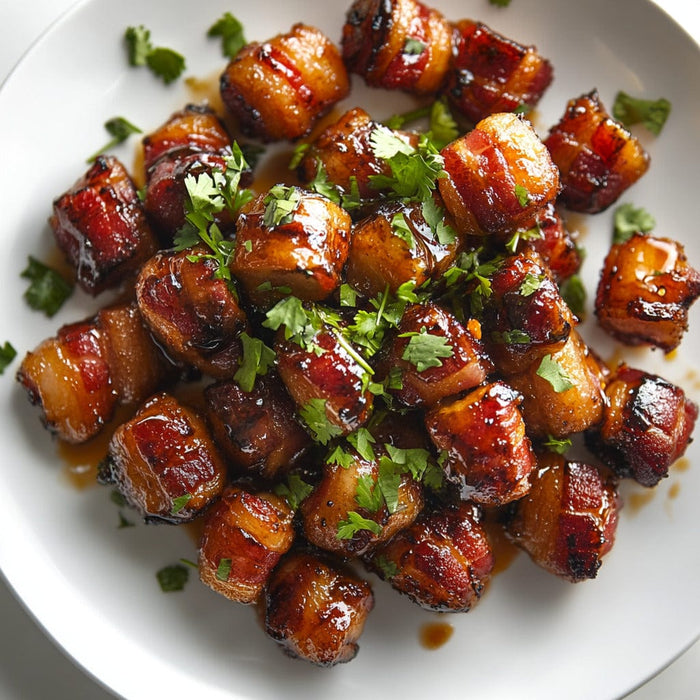 easyChef Pro Bacon-Wrapped Water Chestnuts with Sweet and Spicy Glaze