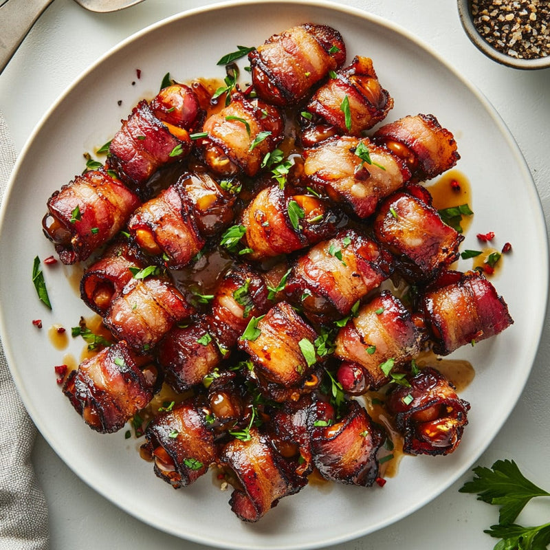 easyChef Pro Bacon-Wrapped Water Chestnuts with Sweet Tangy Glaze