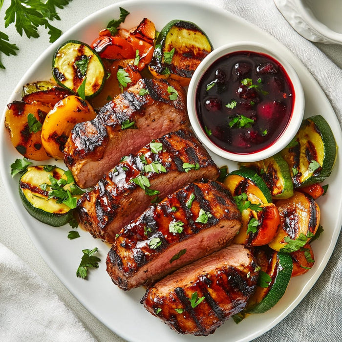 easyChef Pro Black Cherry-Glazed Grilled Pork Tenderloin