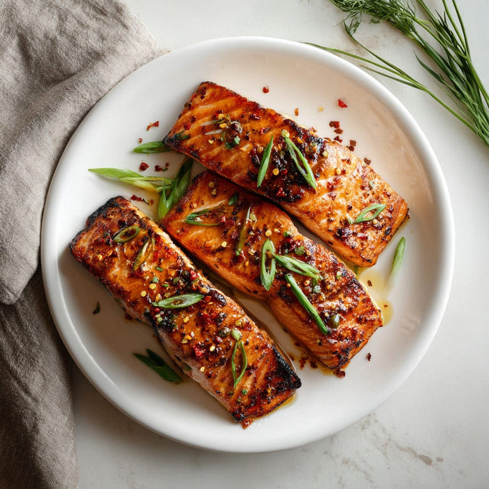easyChef Pro Bold Grilled Alaska Salmon with Ginger and Green Onions