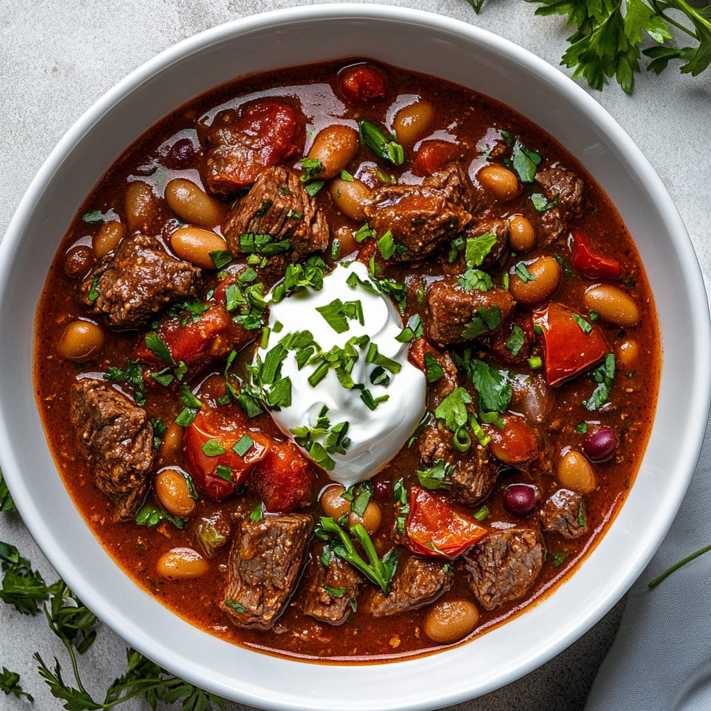 easyChef Pro Bold Steak Chili with Fire-Roasted Tomatoes