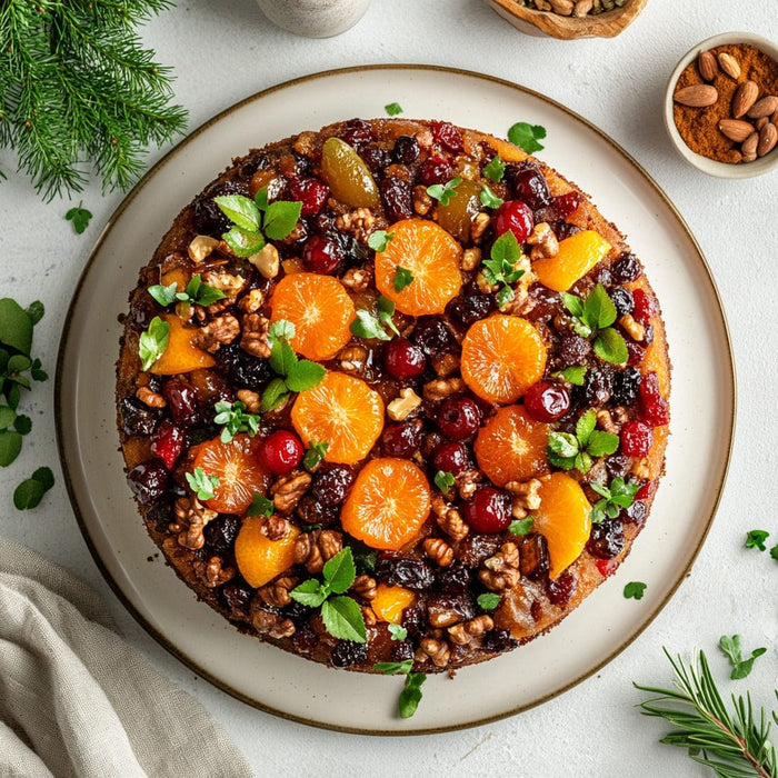easyChef Pro Bourbon-Infused Holiday Fruitcake with Candied Citrus and Nuts