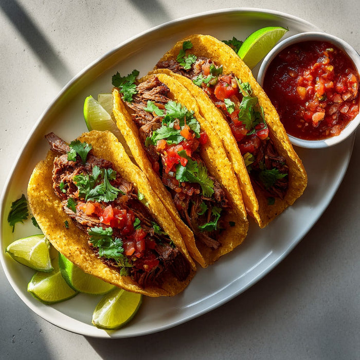 easyChef Pro Braised Beef Tongue Tacos with Spicy Tomato Salsa