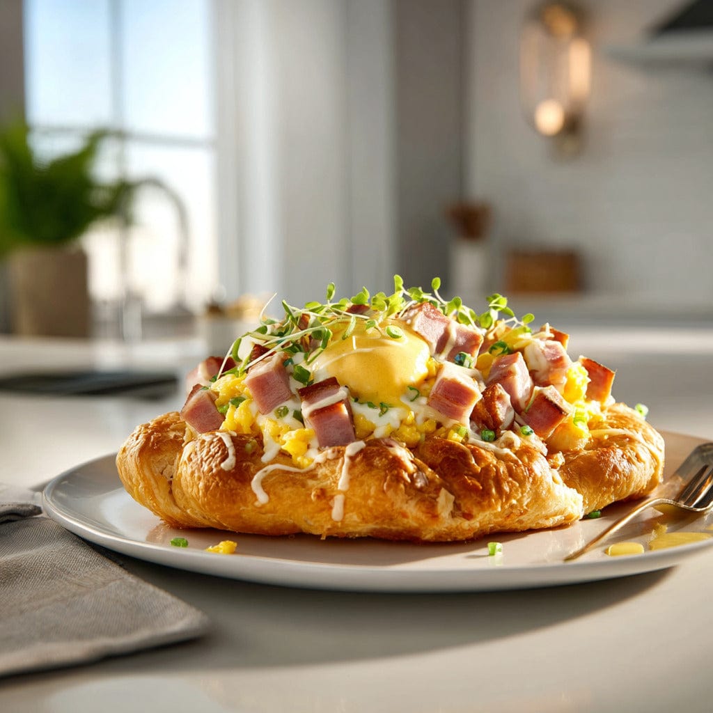 easyChef Pro Breakfast Pizza Royale with Cheddar and Ham