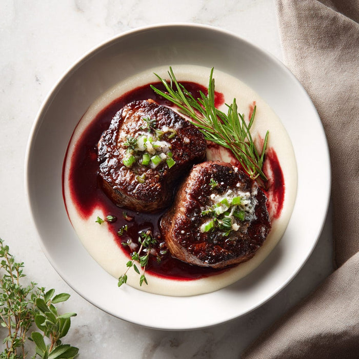 easyChef Pro Burgundy-Infused Filet Mignon with Shallot Herb Butter