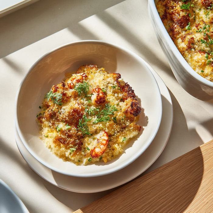 easyChef Pro Cajun Crawfish Casserole with Parmesan Crust