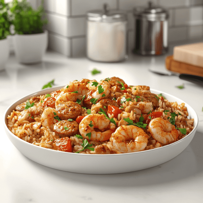 easyChef Pro Cajun Jambalaya with Shrimp and Sausage