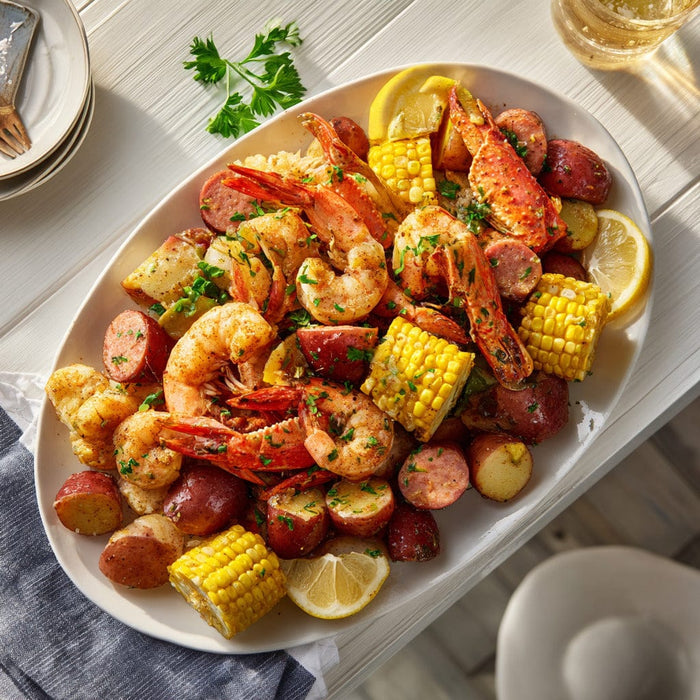 easyChef Pro Cajun Seafood Extravaganza with Lemon and Corn