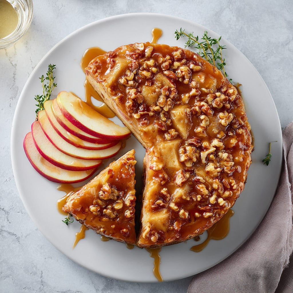 easyChef Pro Caramelized Brown Sugar Swedish Apple Cake with Walnut Crunch