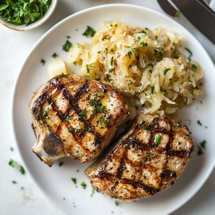 easyChef Pro Caraway-Infused Pork Chops with Tangy Sauerkraut