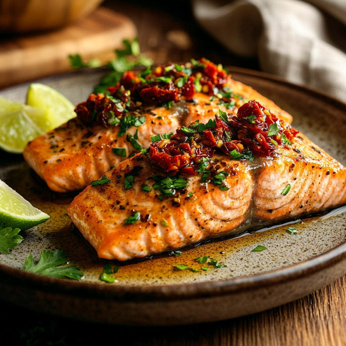 easyChef Pro Cedar-Planked Sun-Dried Tomato Salmon Recipe