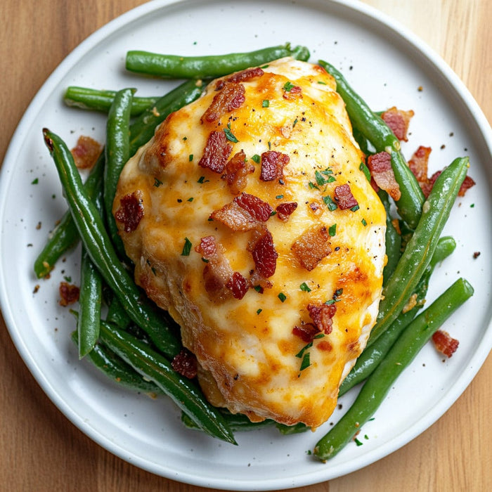 easyChef Pro Cheddar Bacon Chicken Bake with Green Beans