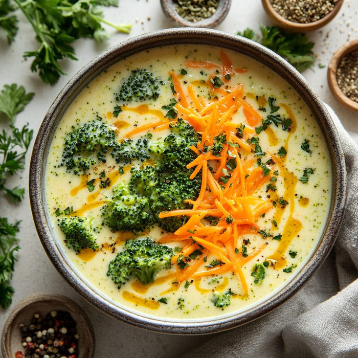 easyChef Pro Cheddar Broccoli Soup with Velvety Carrots