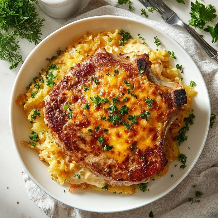 easyChef Pro Cheddar Pork Chop & Hash Brown Casserole