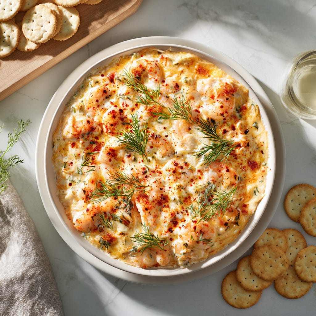 easyChef Pro Cheddar Shrimp Bake with Horseradish and Dill