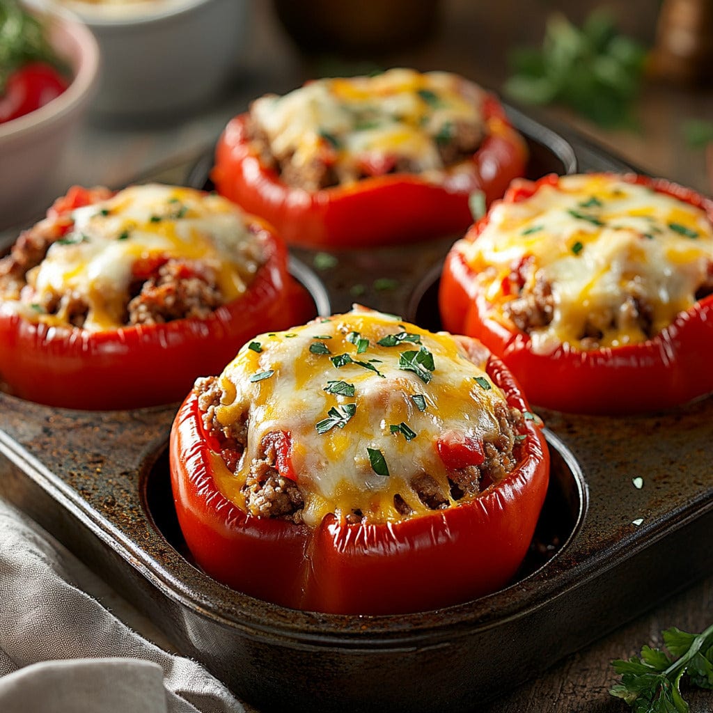 easyChef Pro Cheesy Beef-Stuffed Bell Peppers