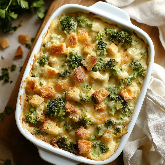 easyChef Pro Cheesy Broccoli Bake with Crunchy Crouton Topping
