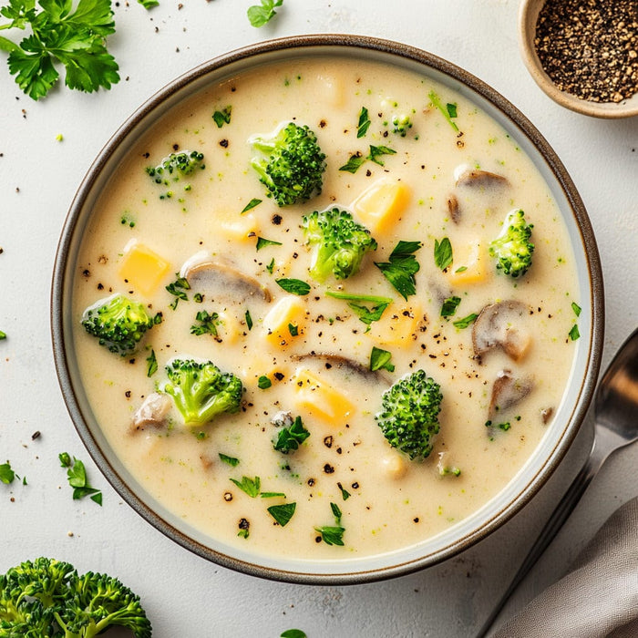 easyChef Pro Cheesy Broccoli Mushroom Fusion Soup
