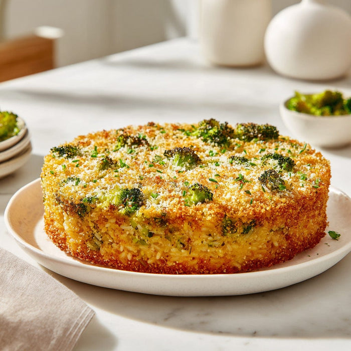 easyChef Pro Cheesy Broccoli Rice Bake with Crispy Topping