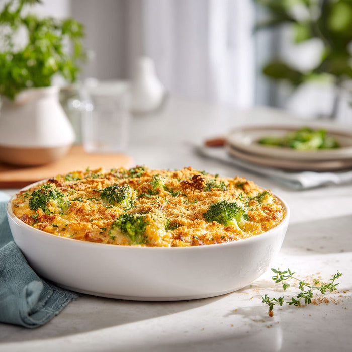 easyChef Pro Cheesy Broccoli Rice Bake with Crunchy Cracker Topping