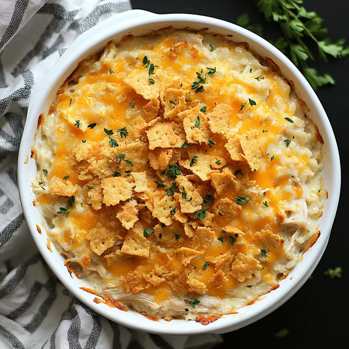 easyChef Pro Cheesy Chicken and Rice Bake with Crunchy Cracker Topping